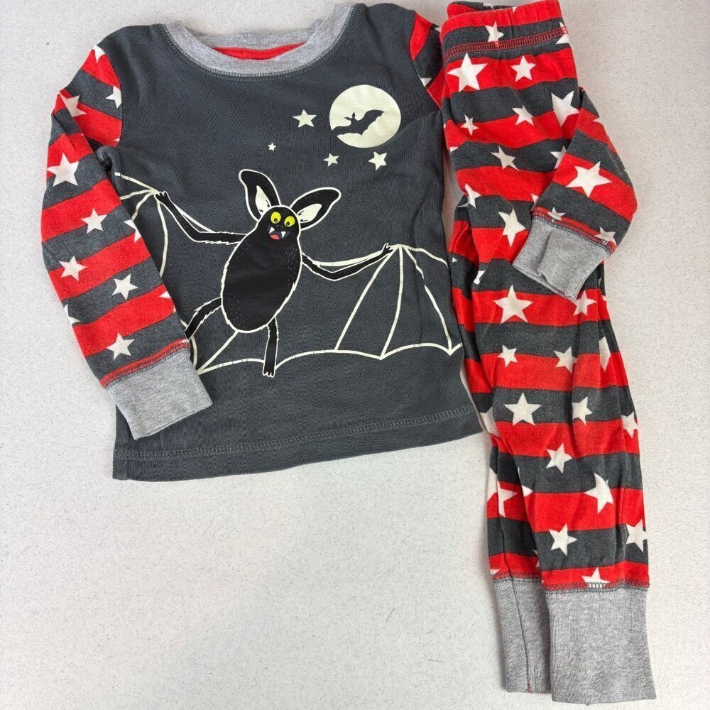 Mini Boden Glow in the Dark Bat Long John Pajamas 3